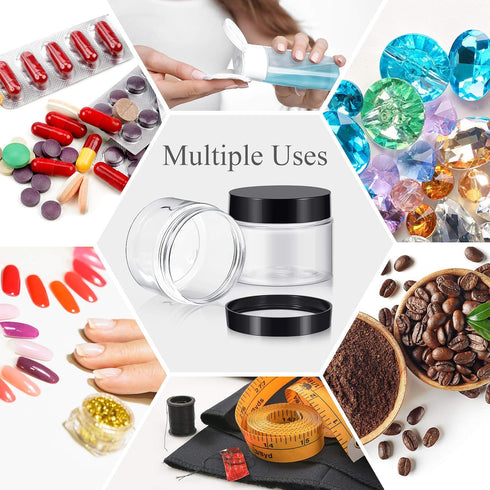 6 Pack 6 oz Plastic Jars Refillable Containers with Lids Wide-mouth Leakproof Reusable Round Empty Jars for Travel Cosmetic Dry Food Spice Cookie ...